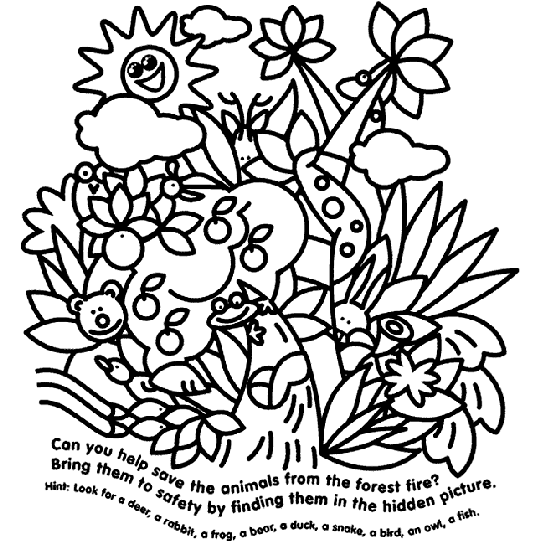 Hidden animals coloring page