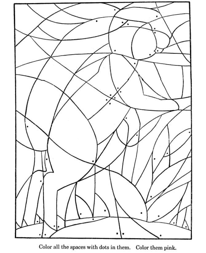 Hidden picture coloring page fill in the colors to find hidden bunny rabbit and coloring pages kids activity sheet