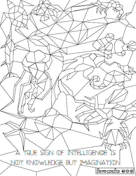 Hidden aquatics geometric coloring page