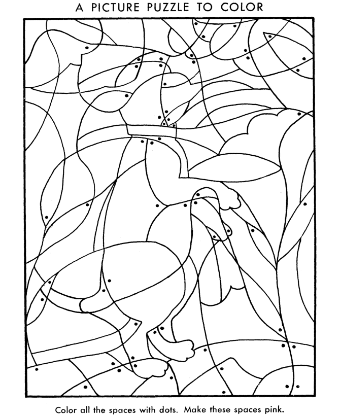 Hidden picture coloring page fill in the colors to find hidden dog smelling flowers activity sheet