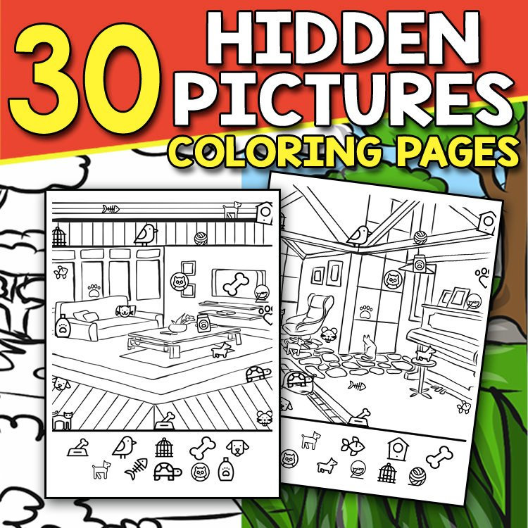 Best value hidden pictures coloring pages for kids a seek and find animal coloring activity book hidden pets hiding in the pictures