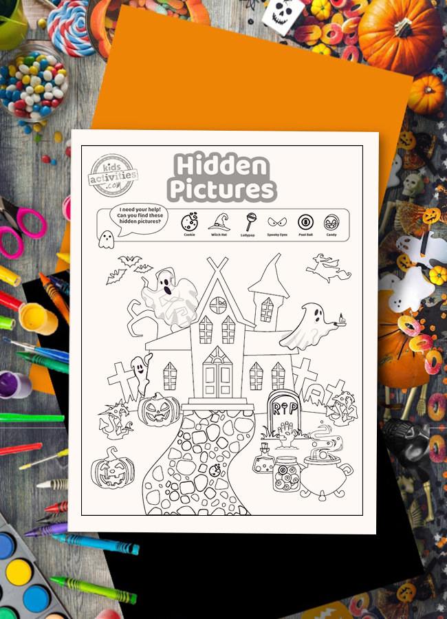 Spooktacular halloween hidden pictures printable too adorable