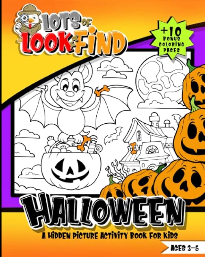 Look and find halloween hidden picture activity book for kids ages