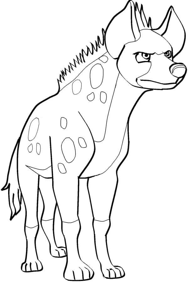 Cute hyena coloring page