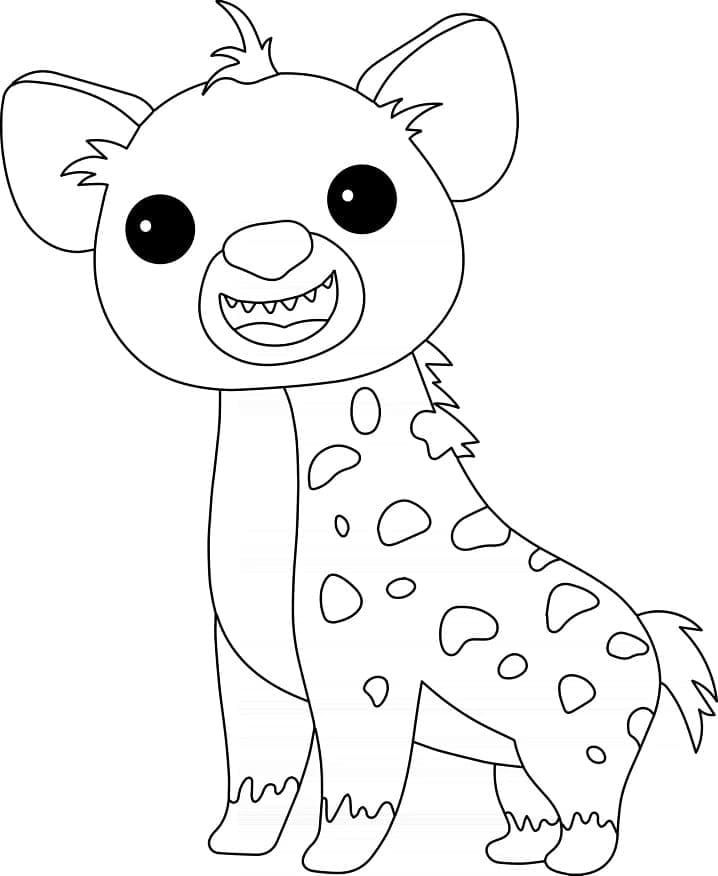 Cute hyena coloring page