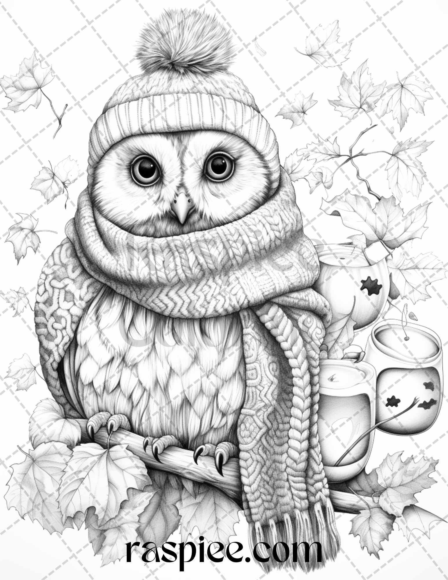 Cute fall animals grayscale coloring pages printable for adults and â coloring