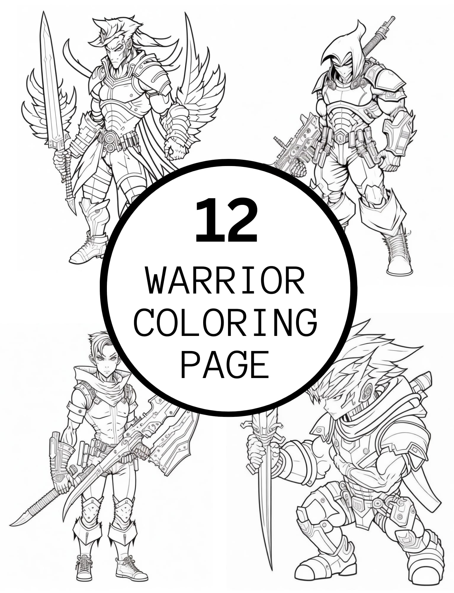 Realistic warrior coloring pages for kids and adults made by teachers