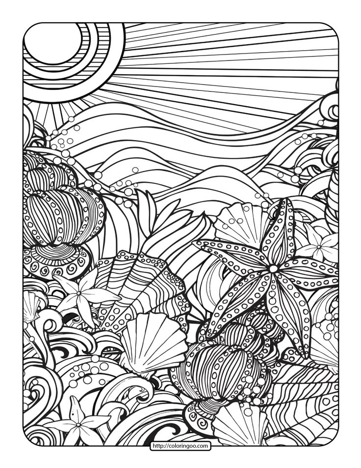 Free printables beach coloring page for adults high quality free printable pdf colâ beach coloring pages printable adult coloring pages printable coloring book