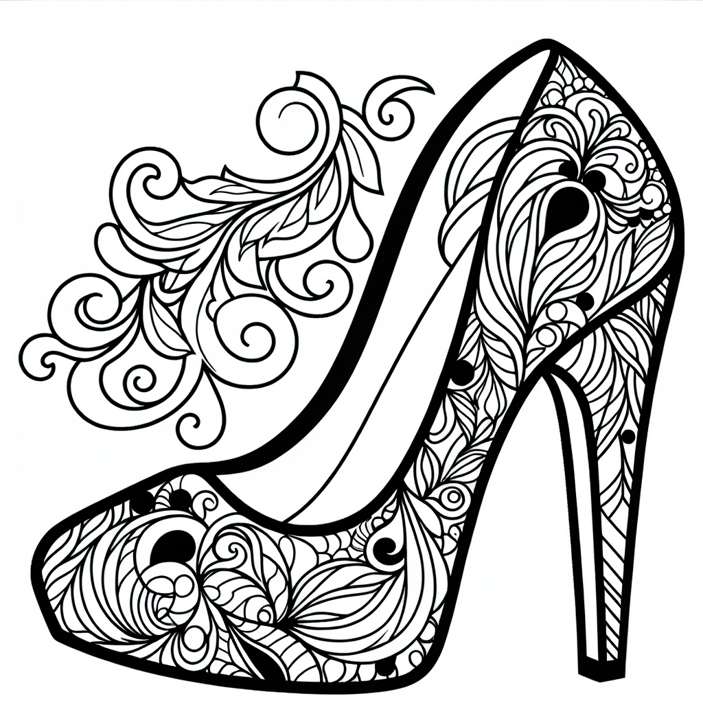 High heel coloring pages