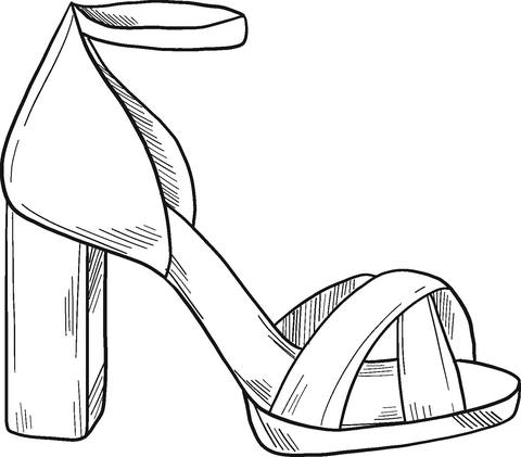 High heel coloring page free printable coloring pages