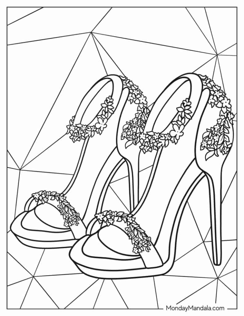 Shoe coloring pages free pdf printables