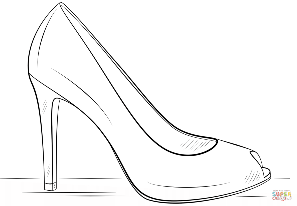 High heel shoe coloring page free printable coloring pages