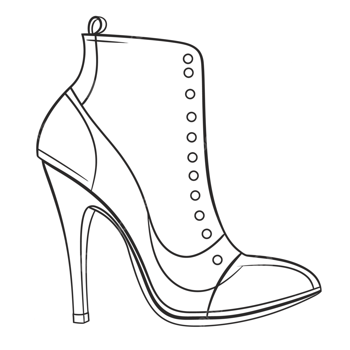 High heel boot for children coloring pages outline sketch drawing vector wing drawing ring drawing color drawing png and vector with transparent background for free download