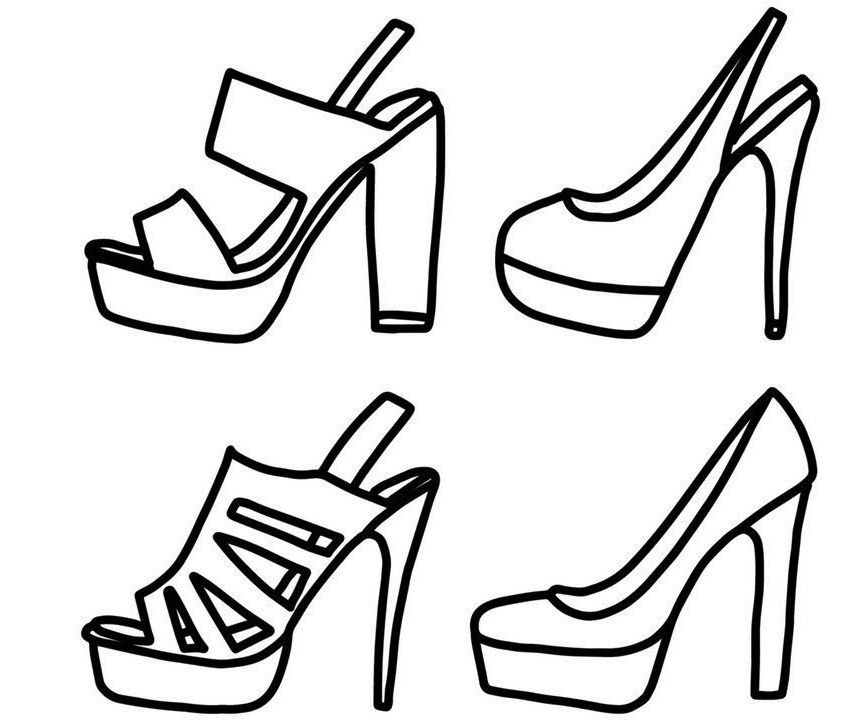 Pin on shoes coloring page