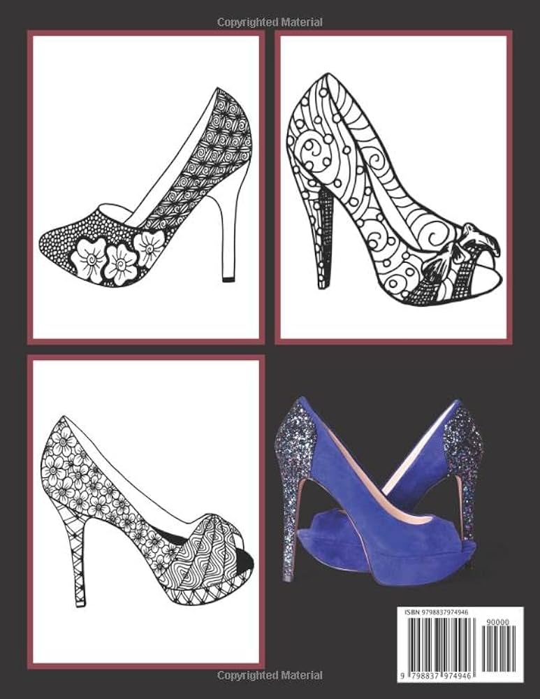 High heels coloring book for adults a coloring book with high heels designs coloring page for stress relief ella damaris books