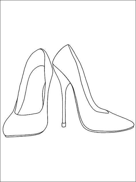 Heels coloring and printable page coloring pages disegni di scarpe schizzi di moda bozzetto moda