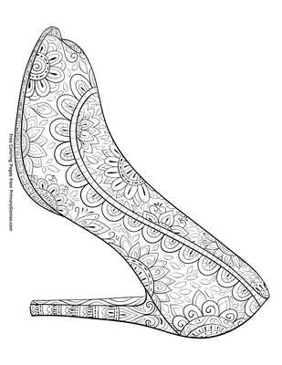 High heel shoe coloring page â free printable pdf from