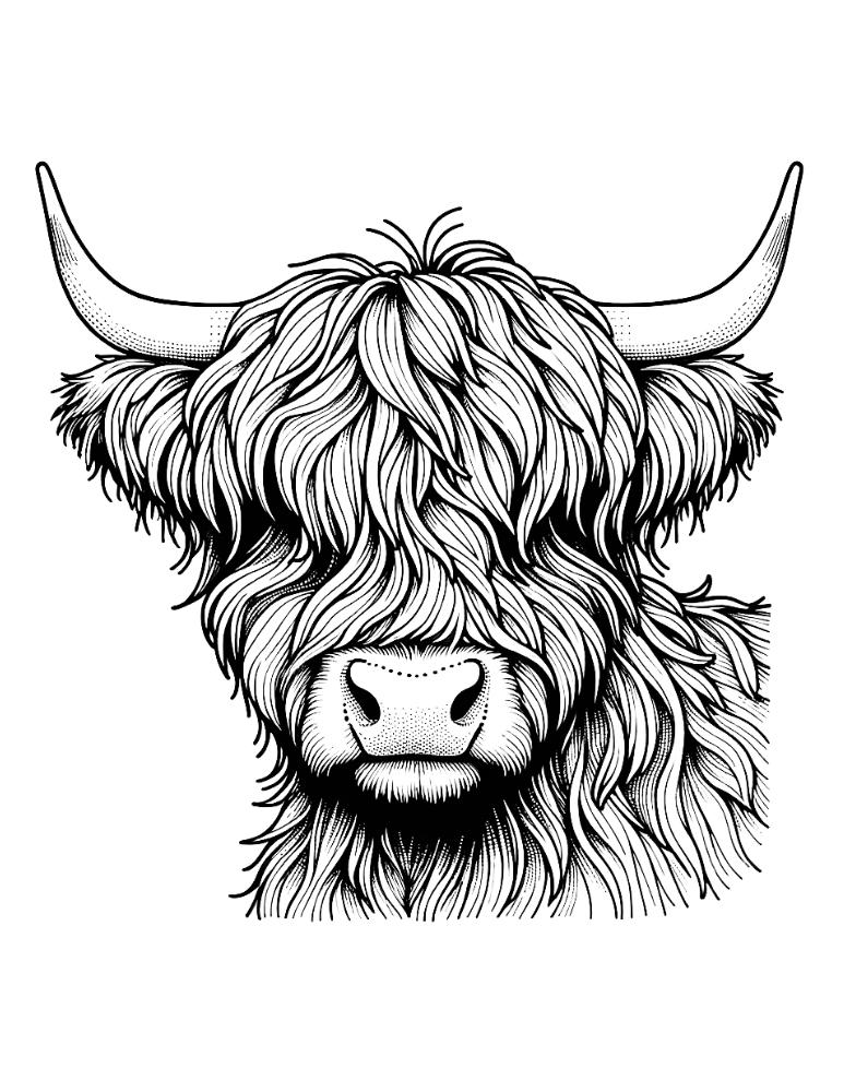 Free printable cow coloring pages