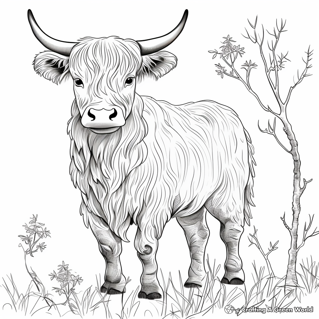 Highland cow coloring pages