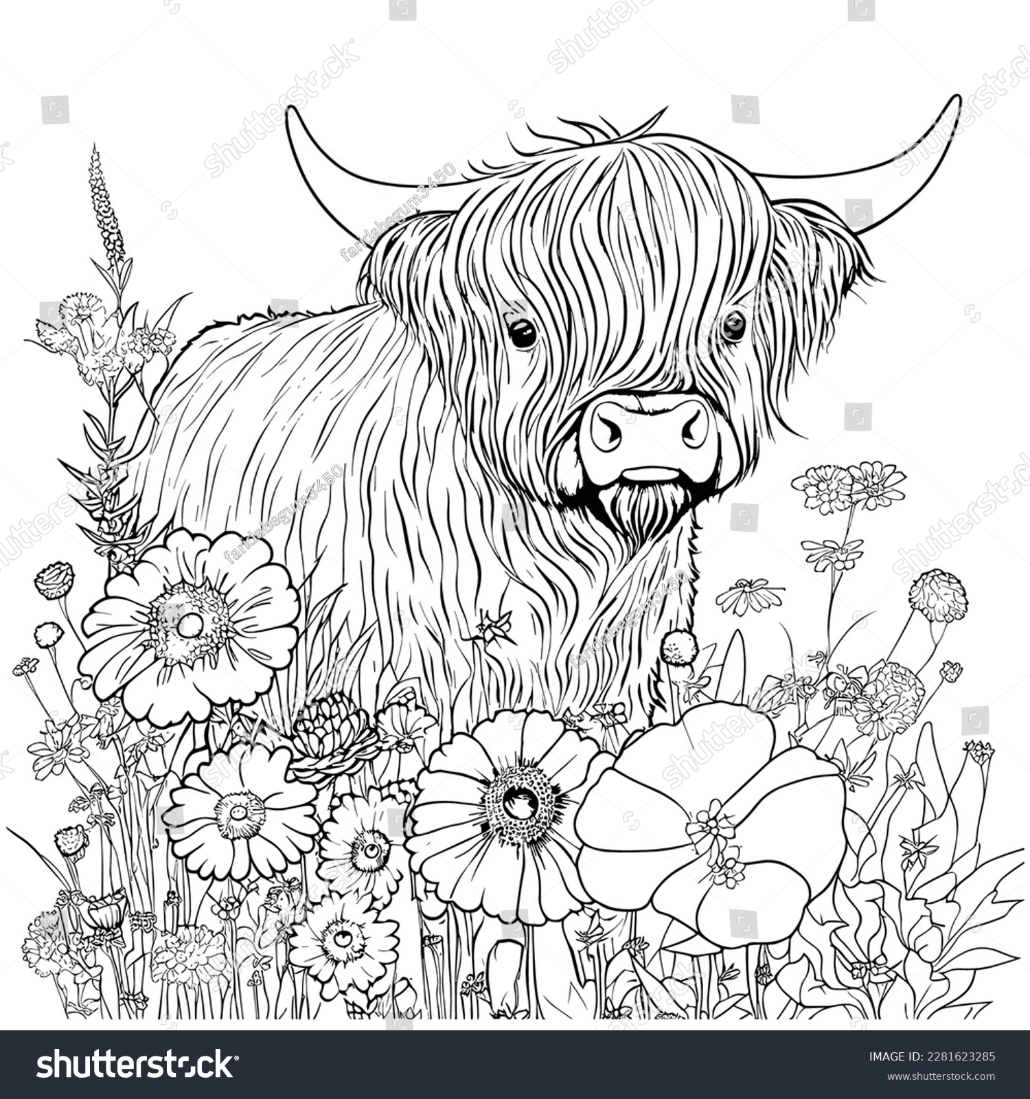 Highland cow coloring pages adults åºåçéåïå ççï