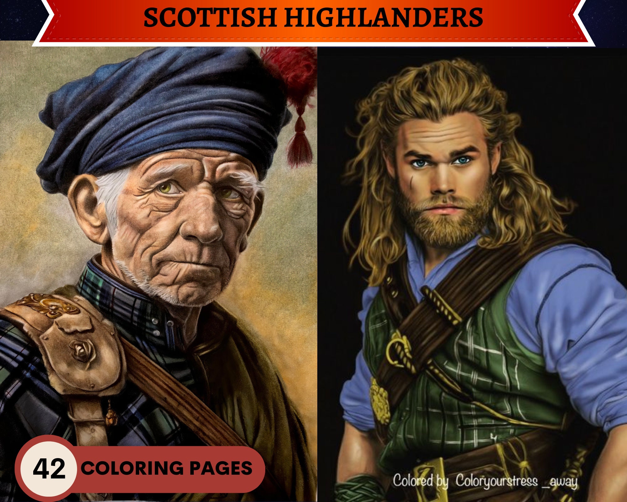 Scottish highlanders irish men grayscale coloring pagesprintable adult coloring pages download grayscale illustrationprintable pdf