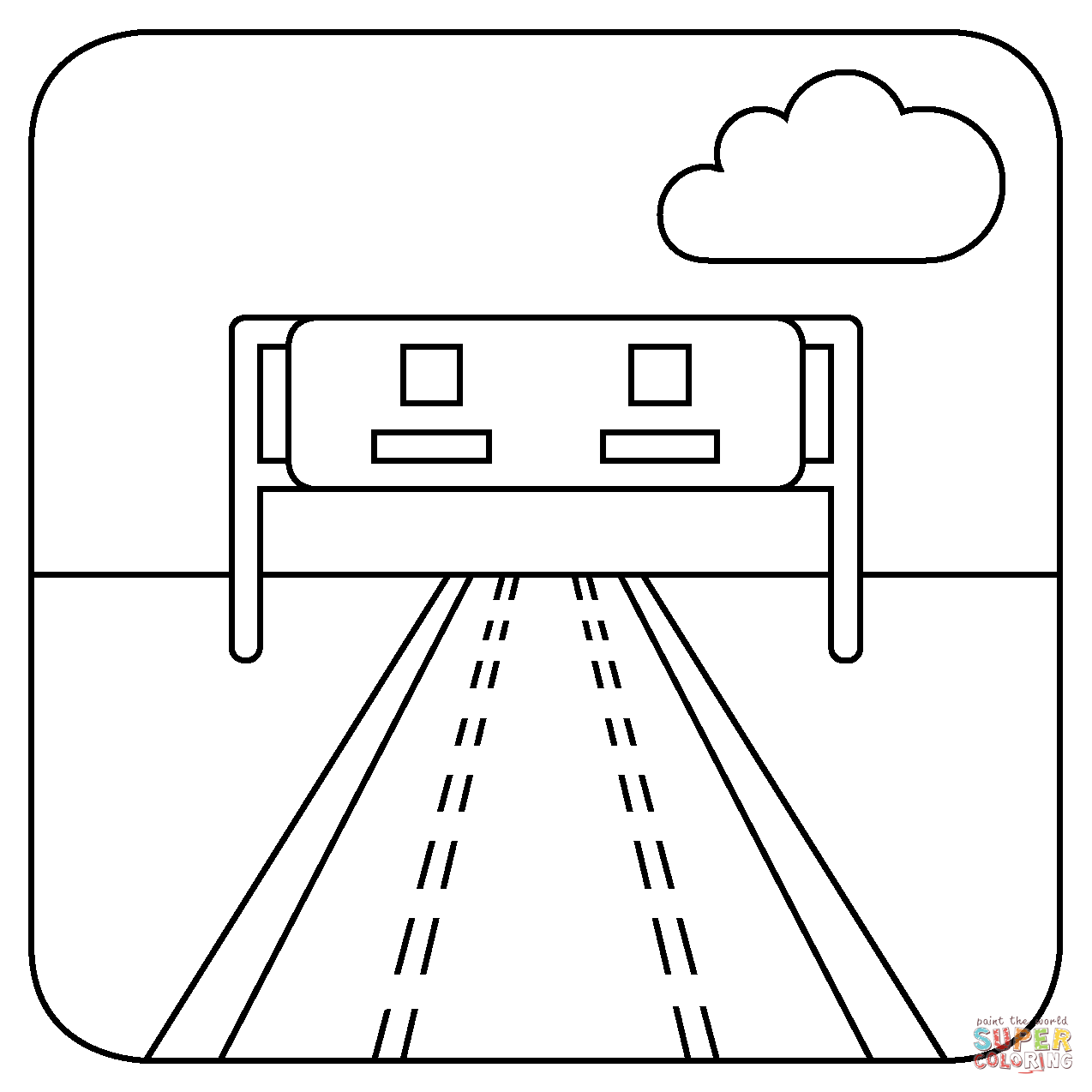 Motorway emoji coloring page free printable coloring pages