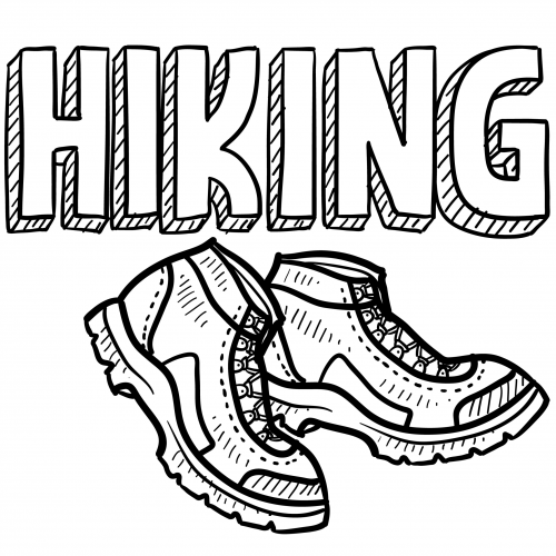 Hiking coloring page