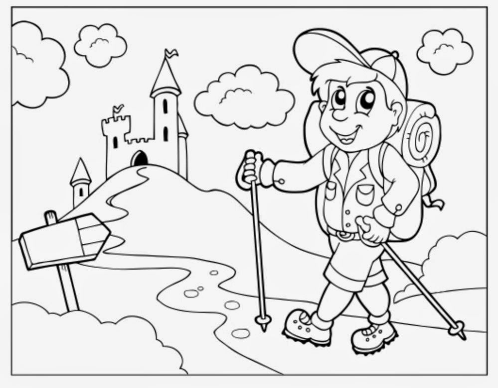 Day hiking trails getting kids excited to hike coloring pages