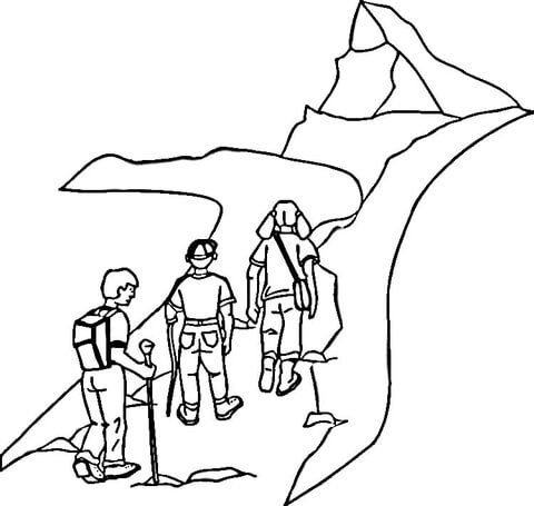 Mountain hiking coloring page coloring pages coloring pages winter camping coloring pages