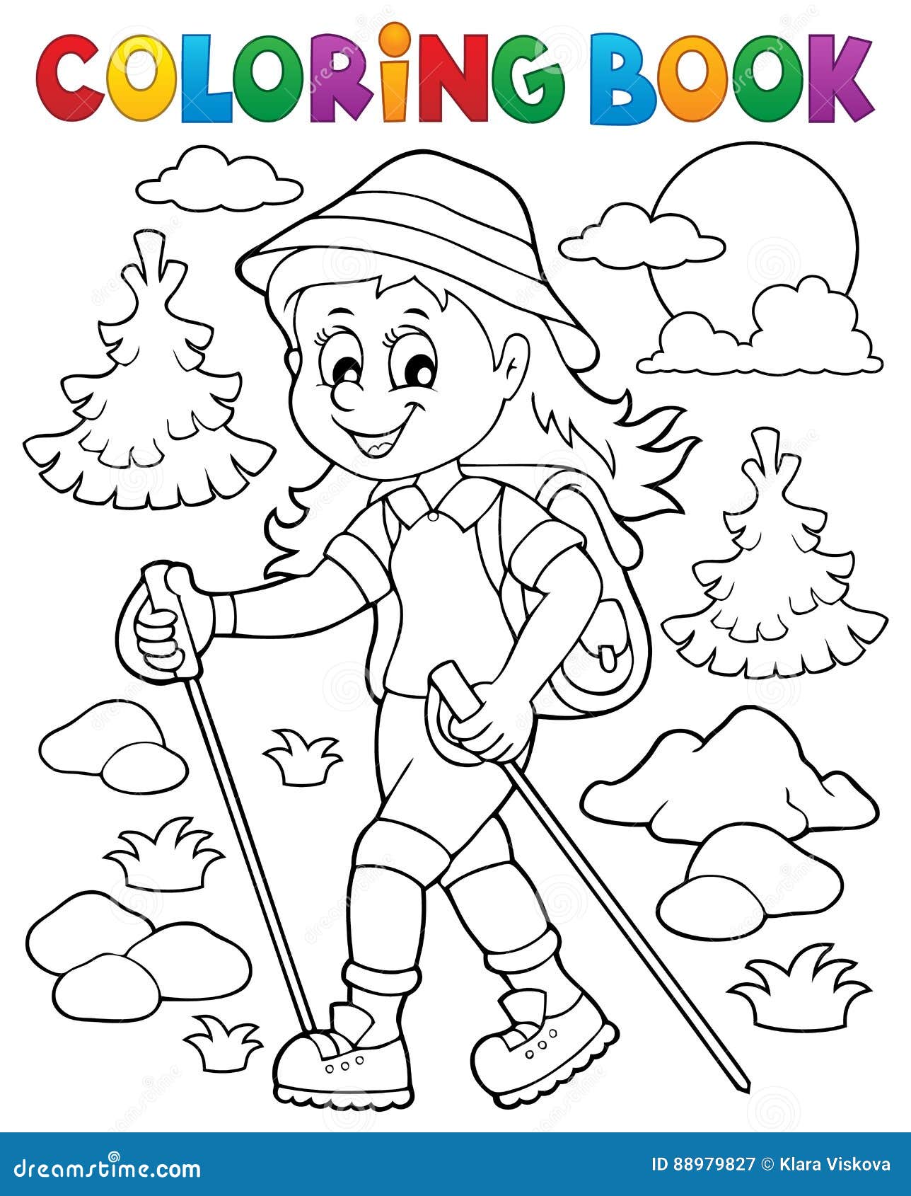 Hiking coloring stock illustrations â hiking coloring stock illustrations vectors clipart