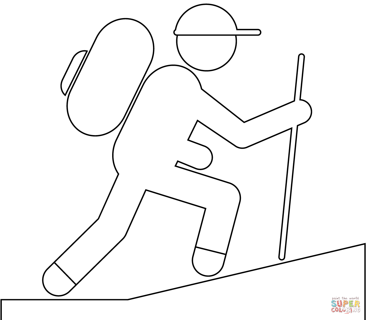 Hiker coloring page free printable coloring pages