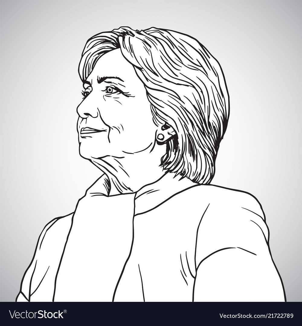 Hillary clinton portrait drawing royalty free vector image