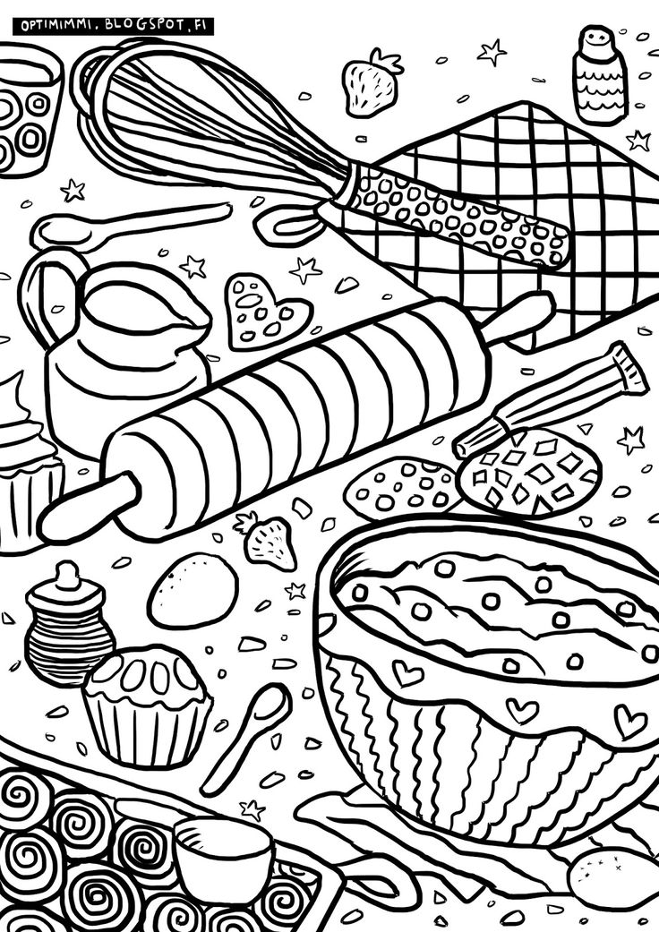 A coloring page of baking vãrityskuva leipomisesta free coloring pages coloring pages inspirational coloring pages