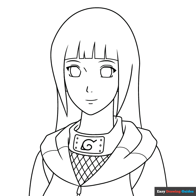 Hinata hyuga from naruto coloring page easy drawing guides