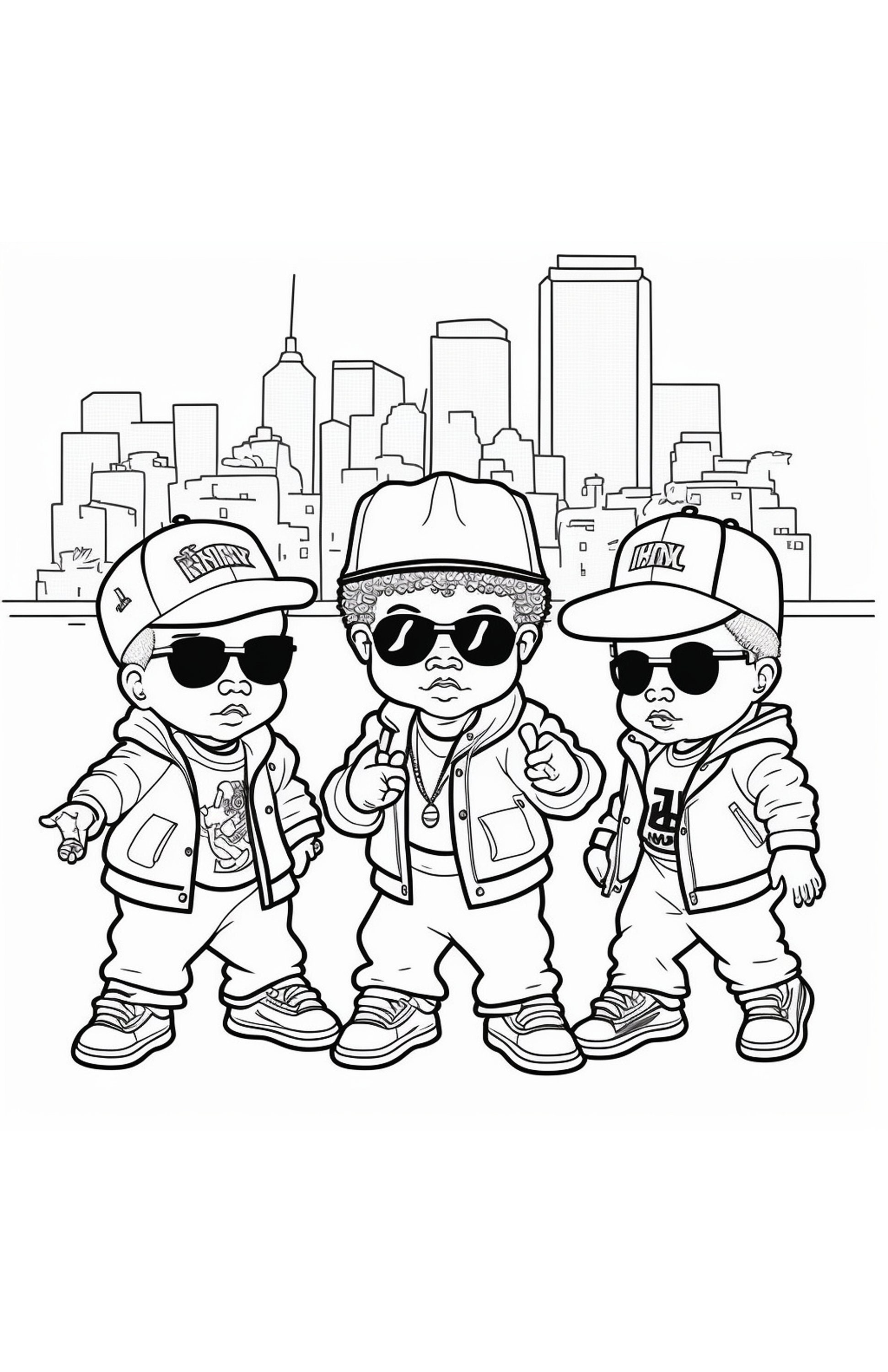 Toddler hip hop coloring book page b