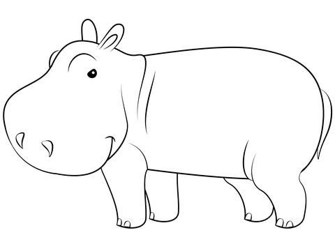 Hippo coloring page free printable coloring pages