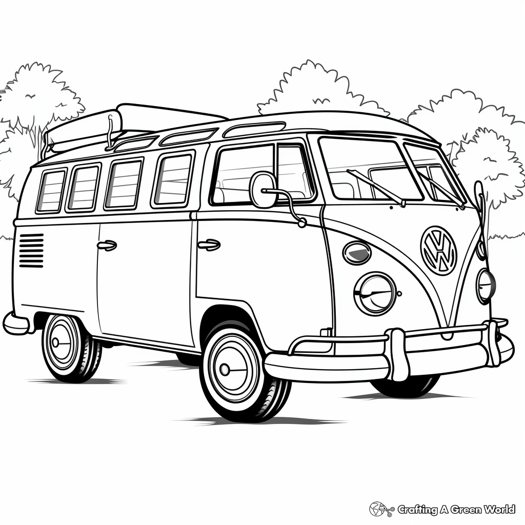 Hippie van coloring pages