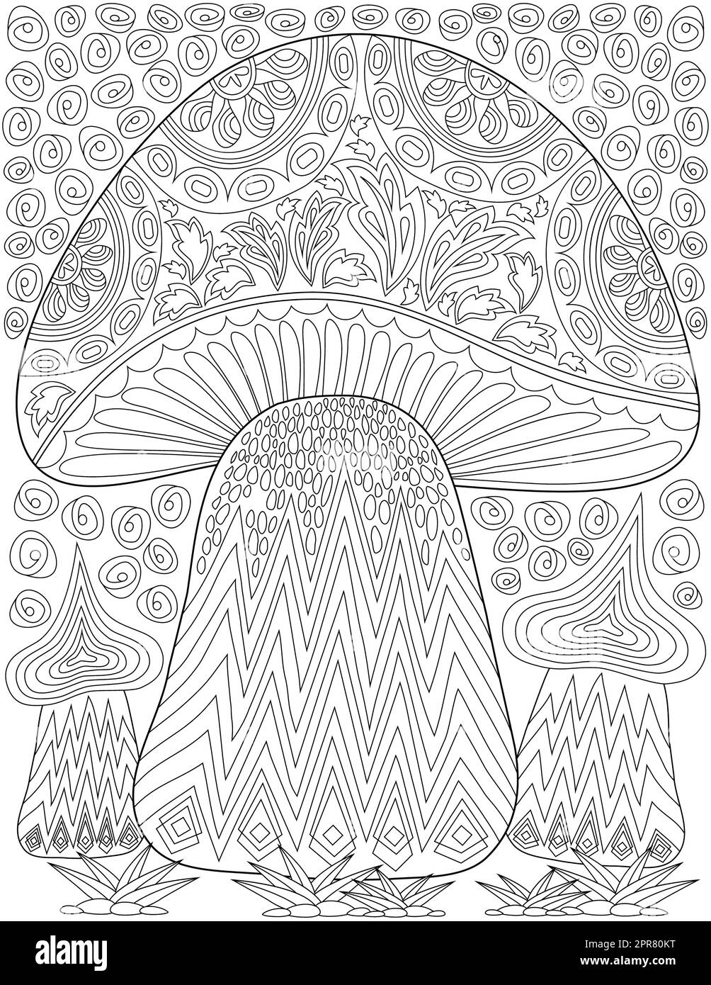 Mushroom coloring book cut out stock images pictures