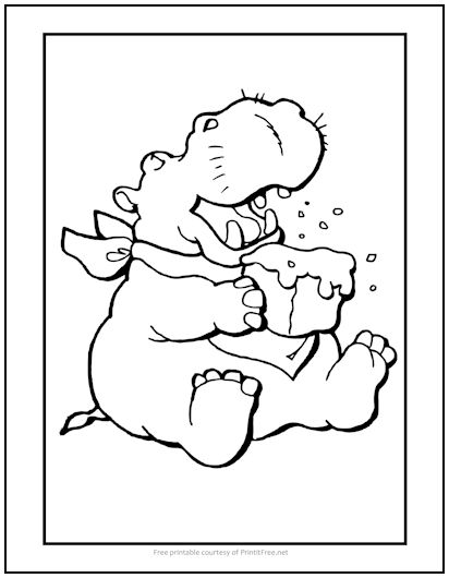 Hungry hippo coloring page print it free