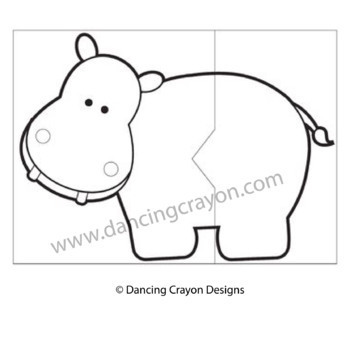 Hippo puzzle cards clip art by dancing crayon designs tpt