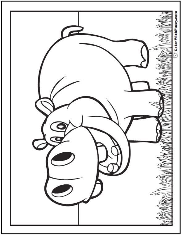 Hippo coloring pages h is for happy hippo