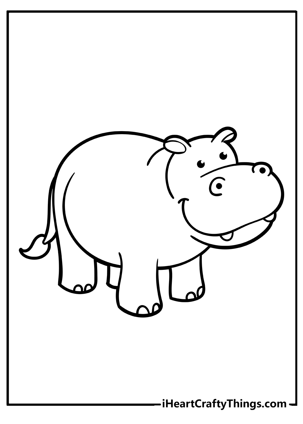 Hippo coloring pages free printables