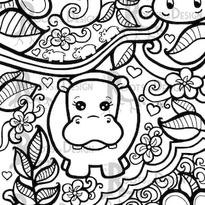 Hippo coloring page