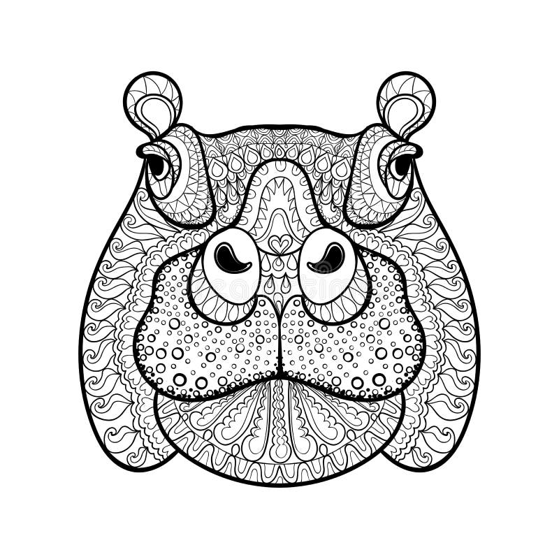 Hippo adult coloring stock illustrations â hippo adult coloring stock illustrations vectors clipart