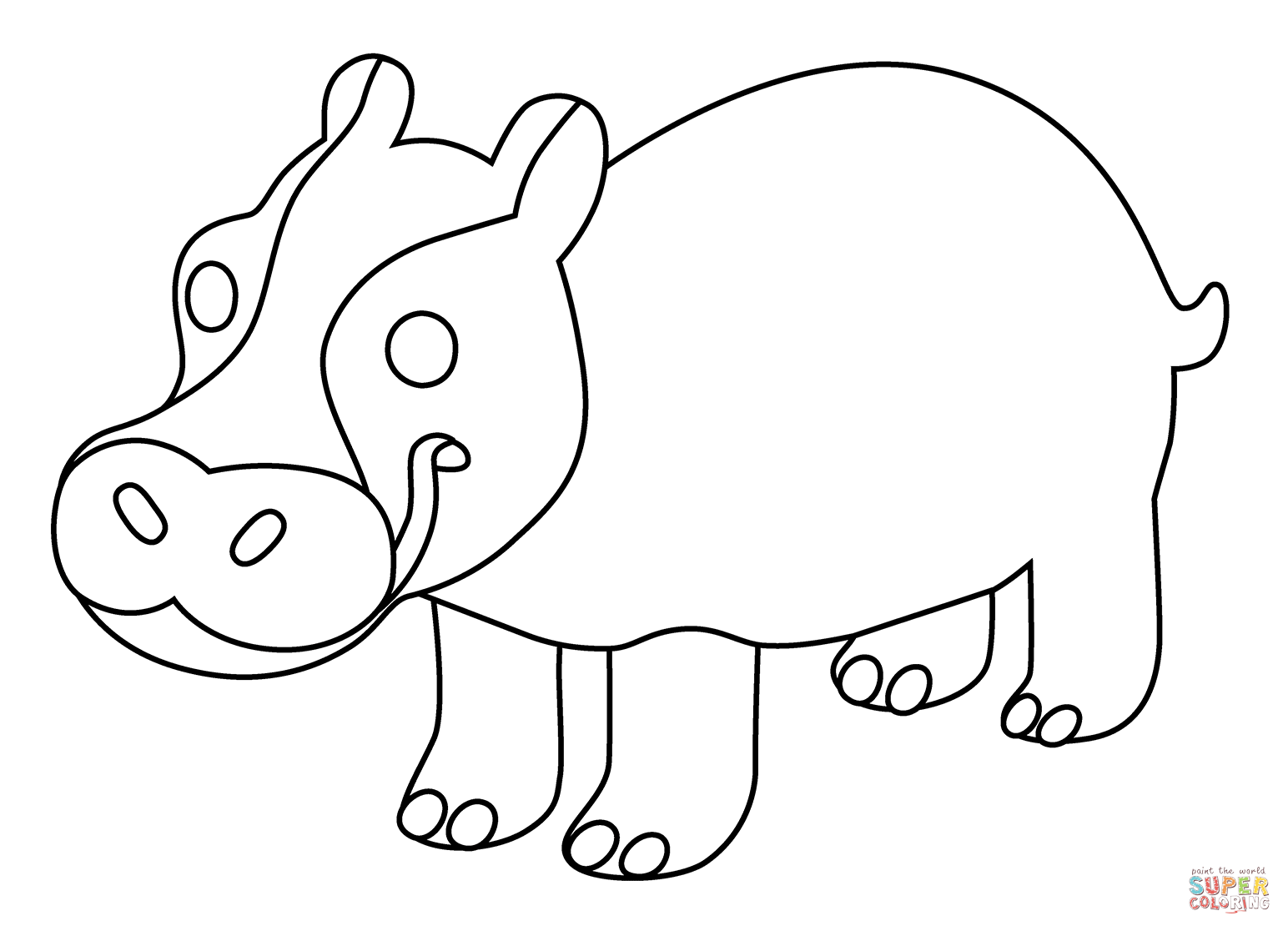 Hippopotamus emoji coloring page free printable coloring pages