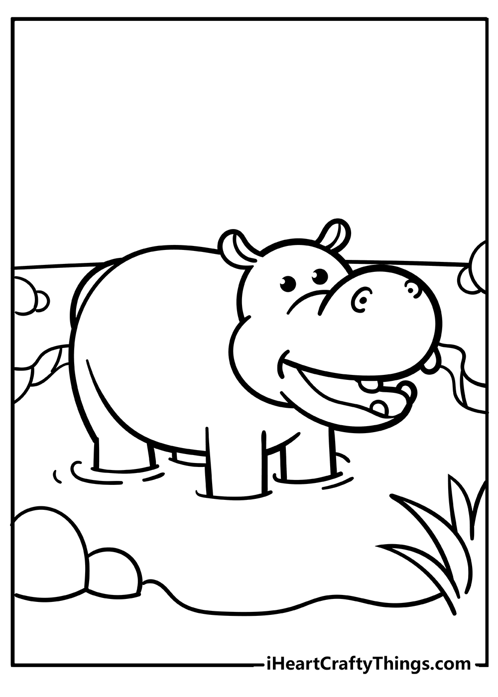 Hippo coloring pages free printables