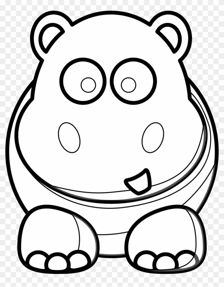 Free hippo clipart coloring book