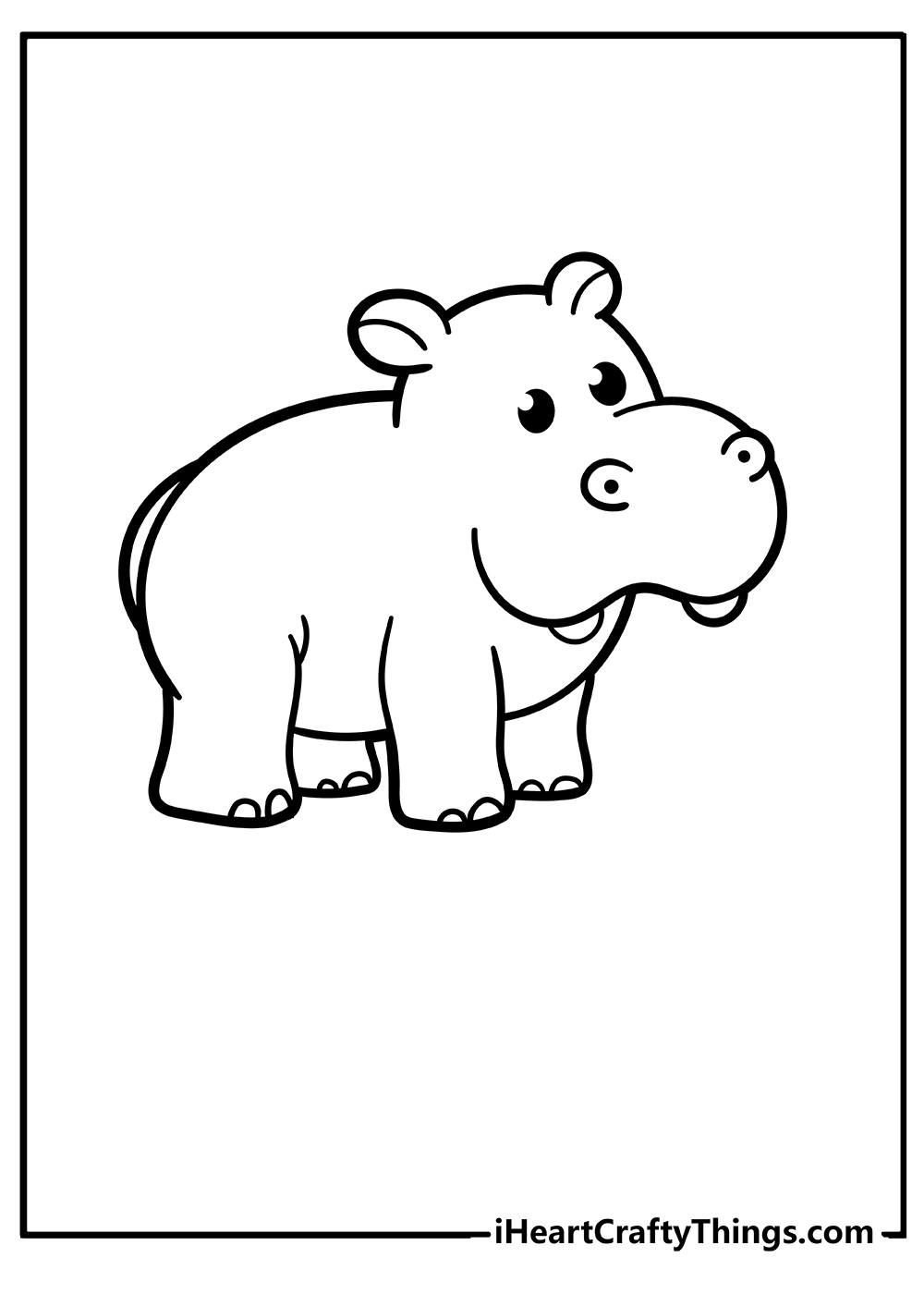 Hippo coloring pages free printables