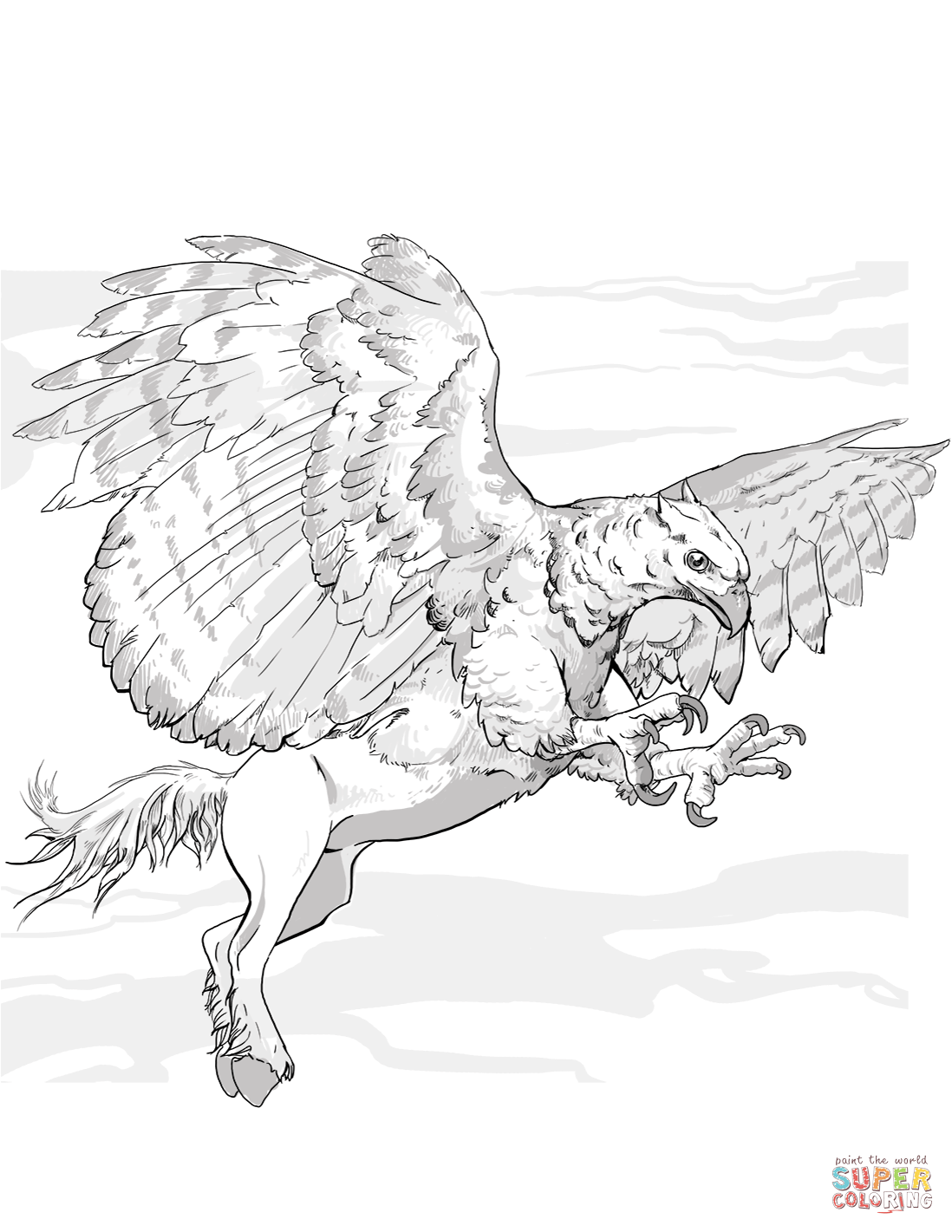 Dnd hippogriff coloring page free printable coloring pages