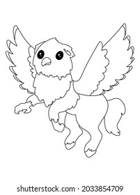 Hippogriff coloring page kids stock illustration